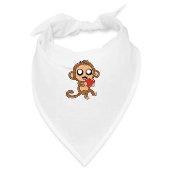 Affe - Bandana - Weiß - Vorne