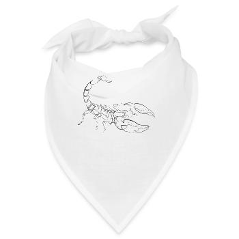 Skorpion - one line drawing - Bandana - Weiß - Vorne