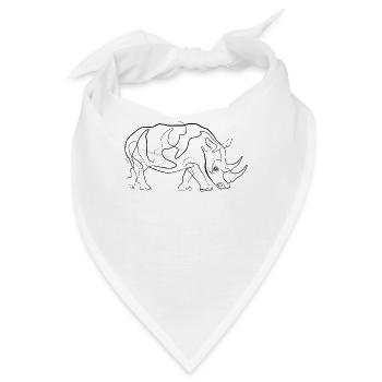 Nashorn - one line drawing - Bandana - Weiß - Vorne
