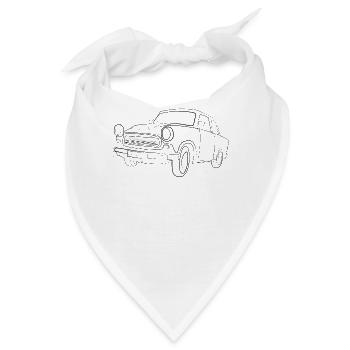 Oldtimer Auto - Bandana - Weiß - Vorne