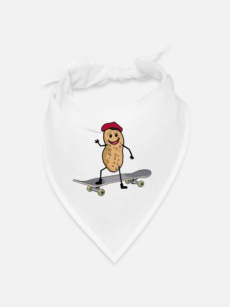 Skateboard skater sport cacahuètes cacahuètes enfant - Bandana - blanc - Devant