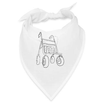 Rollator - one line drawing - Bandana - Weiß - Vorne