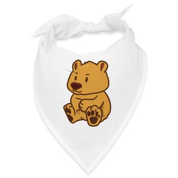 Teddy Teddybär Stofftier kuscheln schmusen umarmen - Bandana - Weiß - Vorne