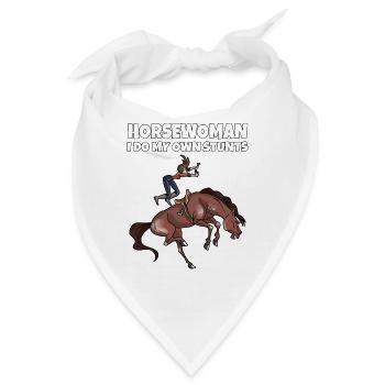 Lustige Pferde Frauen Design Stuntman Stunts - Bandana - Weiß - Vorne