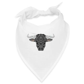Bulle Stier Stierkampf Polygon Rind Tiere Spanien - Bandana - Weiß - Vorne