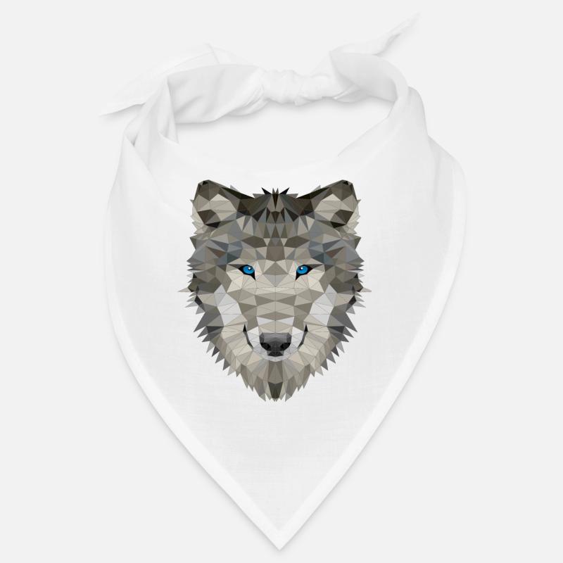 Polygon Wolf Wölfe Wildnis Wildtiere Tiere - Bandana - Weiß