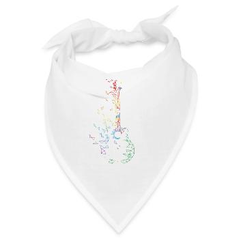 Gitarre Musiker Geschenkidee für Gitarristen - Bandana - Weiß - Vorne