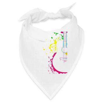 Gitarre Musiker Geschenkidee für Gitarristen - Bandana - Weiß - Vorne