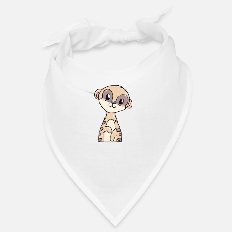 Erdmännchen - Bandana - Weiß