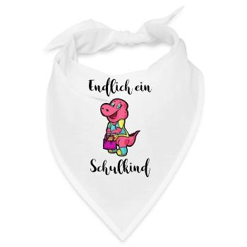 Einschulung 1. Erste Klasse Dino Schulanfang - Bandana - Weiß - Vorne