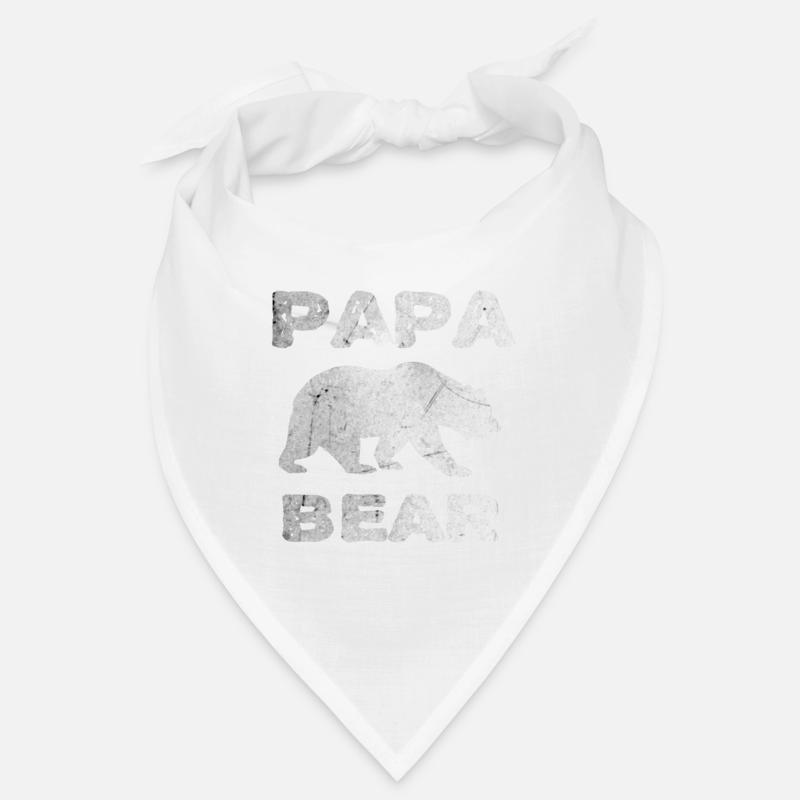 Papa Bär - Geschenk Vatertag oder Geburtstag - Bandana - Weiß