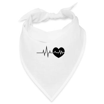 Herzschlag - Heartbeat - Bandana - Weiß - Vorne