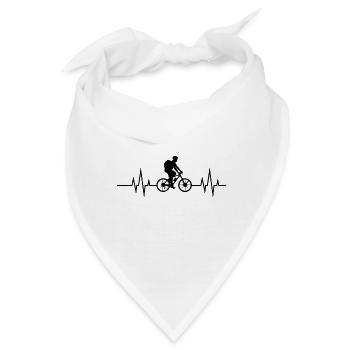 Herzschlag - Heartbeat / Fahrrad - Bandana - Weiß - Vorne