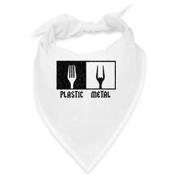 Plastic Metal Music Pommesgabel Festival Rock Fans - Bandana - Weiß - Vorne