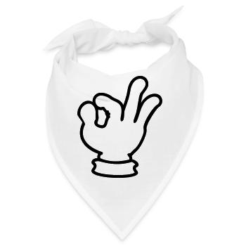 ok hand sign / OK Handzeichen (1c) - Bandana - Weiß - Vorne