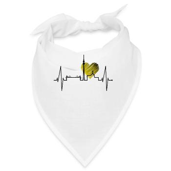 Dortmund Herzschlag Ruhrpott Schwarz Gelb Stadion - Bandana - Weiß - Vorne