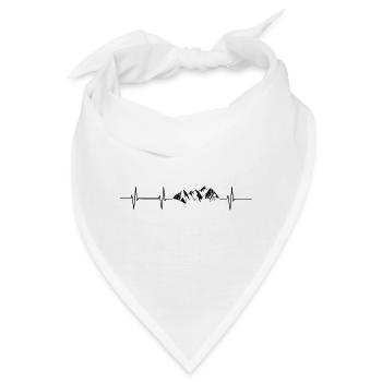 Heartbeat Mountains - Bandana - Weiß - Vorne