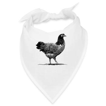 Hühner Vorwerkhuhn Hühnerstall Huhn - Bandana - Weiß - Vorne