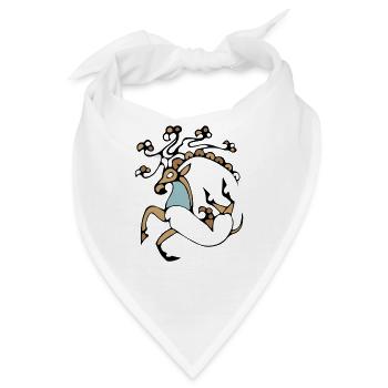 Sibirisches Eis Mumie Hirsch Tattoo - Bandana - Weiß - Vorne