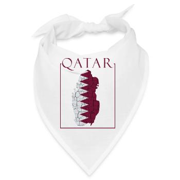 Cool Staat Katar Länderumriss Kontur Doha Geschenk - Bandana - Weiß - Vorne