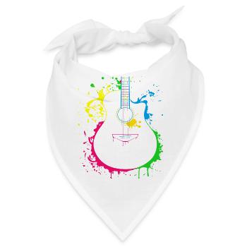 Gitarre Musiker Geschenkidee für Gitarristen - Bandana - Weiß - Vorne