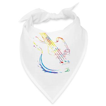 Gitarre Musiker Geschenkidee für Gitarristen - Bandana - Weiß - Vorne