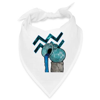Wassermann Sternzeichen Aquarius Geschenk T-Shirt - Bandana - Weiß - Vorne
