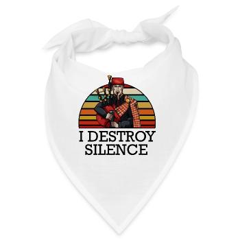 I Destroy Silence | Dudelsack Sackpfeife Geschenk - Bandana - Weiß - Vorne