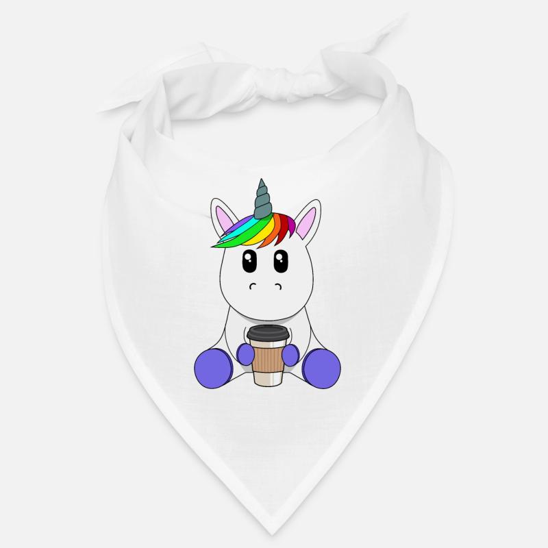 Licorne avec une tasse de café à emporter Bandana