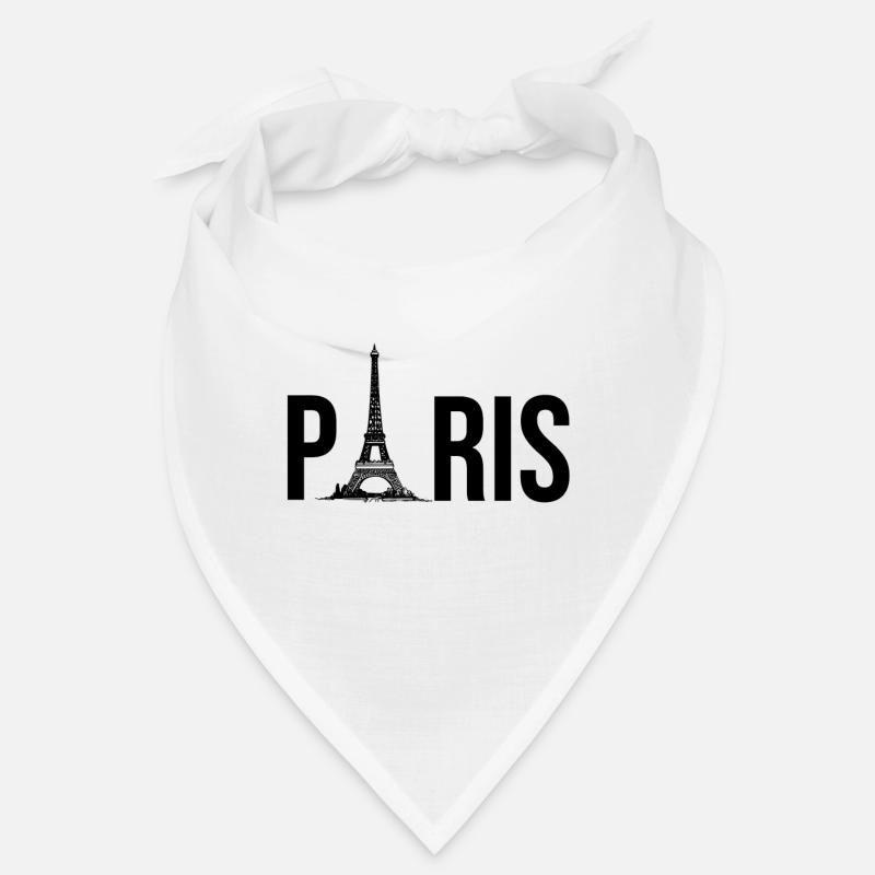 Paris – Typografie mit Eiffelturm-Charme - Bandana - Weiß