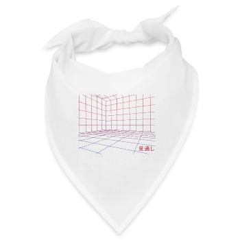 Ästhetisches Dampfwellen-geometrisches Gitter futuristisch - Bandana - Weiß - Vorne