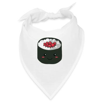 Kawaii Sushi Sushirolle Grafik für Japan Liebhaber - Bandana - Weiß - Vorne