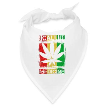 Weed Hanf Hippie Retro THC 420 Geschenk - Bandana - Weiß - Vorne