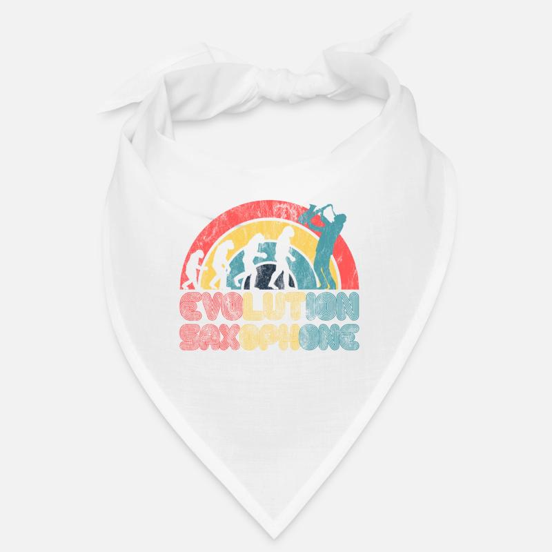 Saxophon Jazz Evolution Saxofon Klassik Musiker - Bandana - Weiß