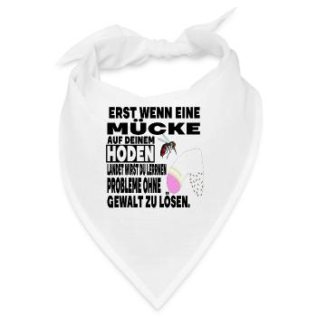 Hoden Eier Mücke Stich Gewalt Problem Spruch - Bandana - Weiß - Vorne