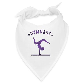 Gymnast Girl - Turner Mädchen mit Handstand lila - Bandana - Weiß - Vorne