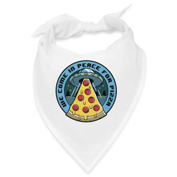 Pizza Spaceship Ufo Alien Raumschiff come in Peace - Bandana - Weiß - Vorne