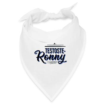 Testoste Ronny - Lustige Vornamen - Bandana - Weiß - Vorne