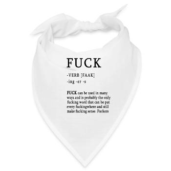 fuck, Wörterbuch - Bandana - Weiß - Vorne