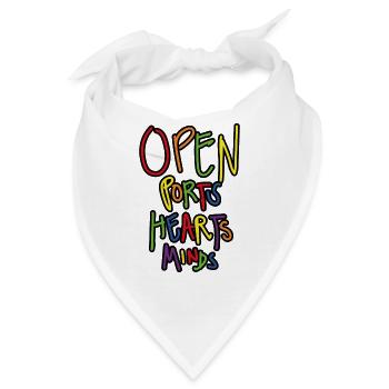 Open Ports Hearts and Minds - Bandana - Weiß - Vorne