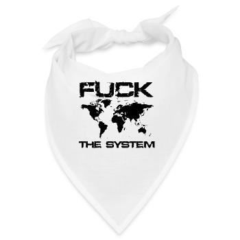 fuck the system - Bandana - Weiß - Vorne