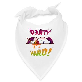 Party Hard Einhorn - Bandana - Weiß - Vorne