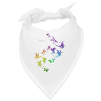 Schmetterling Schwarm Harmonie Regenbogen - Bandana - Weiß - Vorne