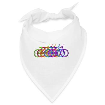Fahrräder bunt Räder - Bandana - Weiß - Vorne