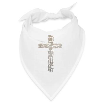 Christliches Design - Kreuz mit Namen Jesu in - Bandana - Weiß - Vorne