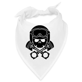 kolben schädel helm - Bandana - Weiß - Vorne