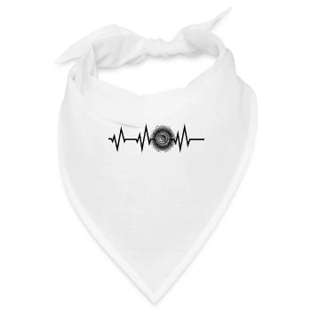 Heartbeat Bass Lautsprecher Sound BPM Frequenz - Bandana - Weiß - Vorne