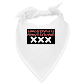 Amsterdam XXX Bold Typography - Bandana - Weiß - Vorne