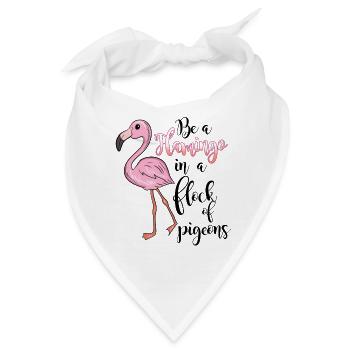 Flamingo mit witzigem Spruch - Bandana - Weiß - Vorne