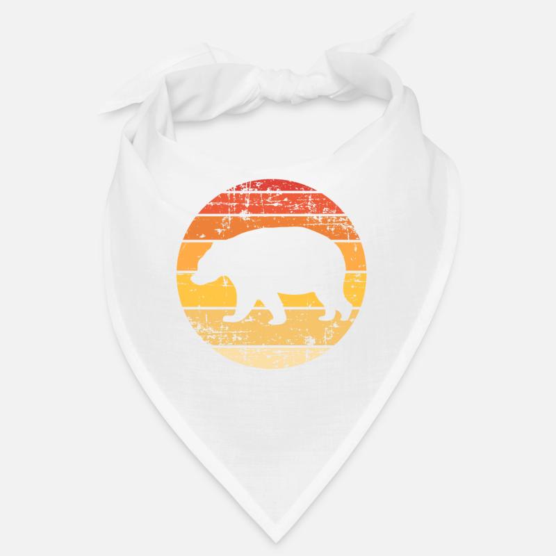 Bär Silhouette - Bandana - Weiß